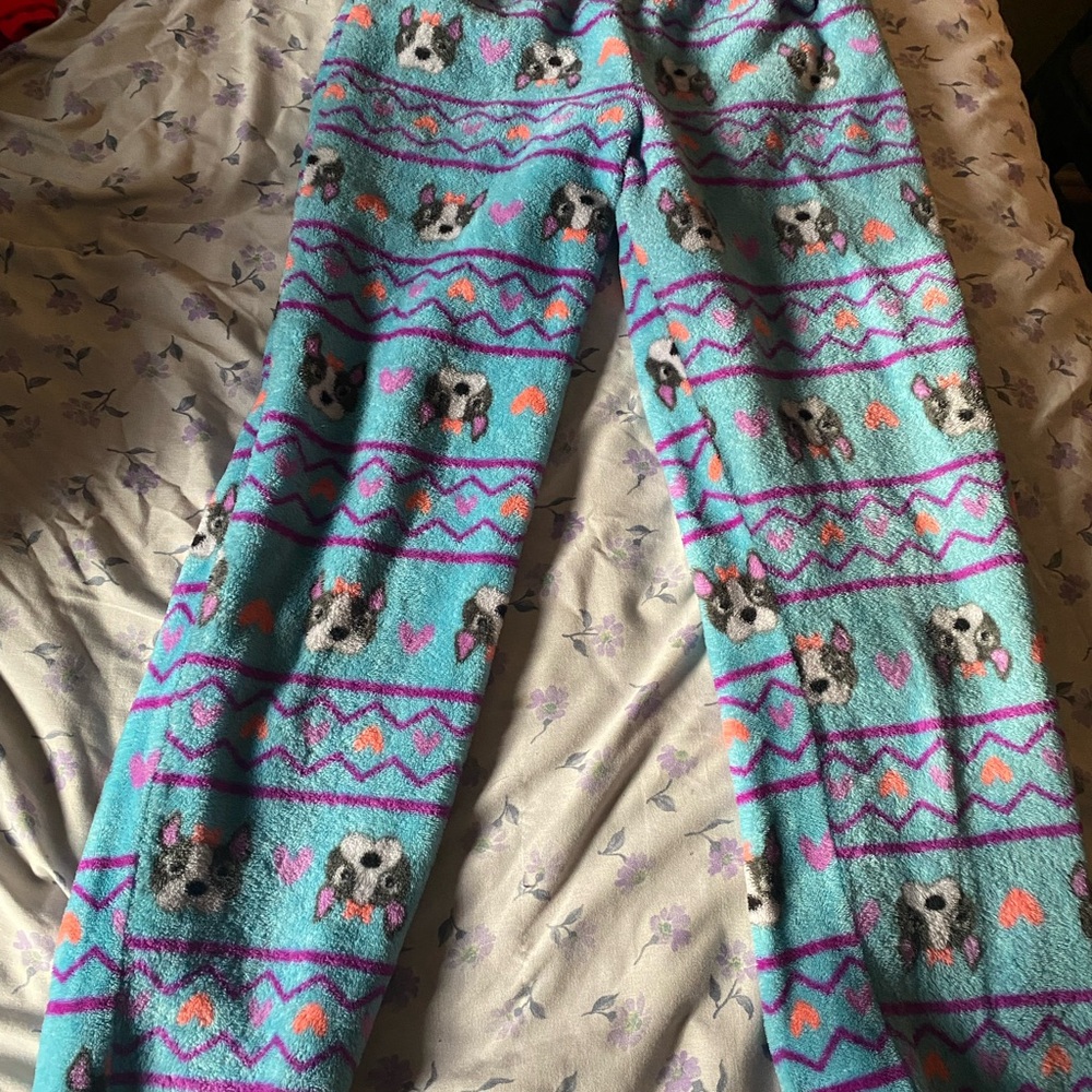 Cozy Blue Pajama Pants with Dog Print